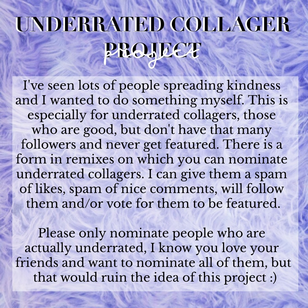 Give your underrated friends the recognition they deserve! Please don't let this flop lol.