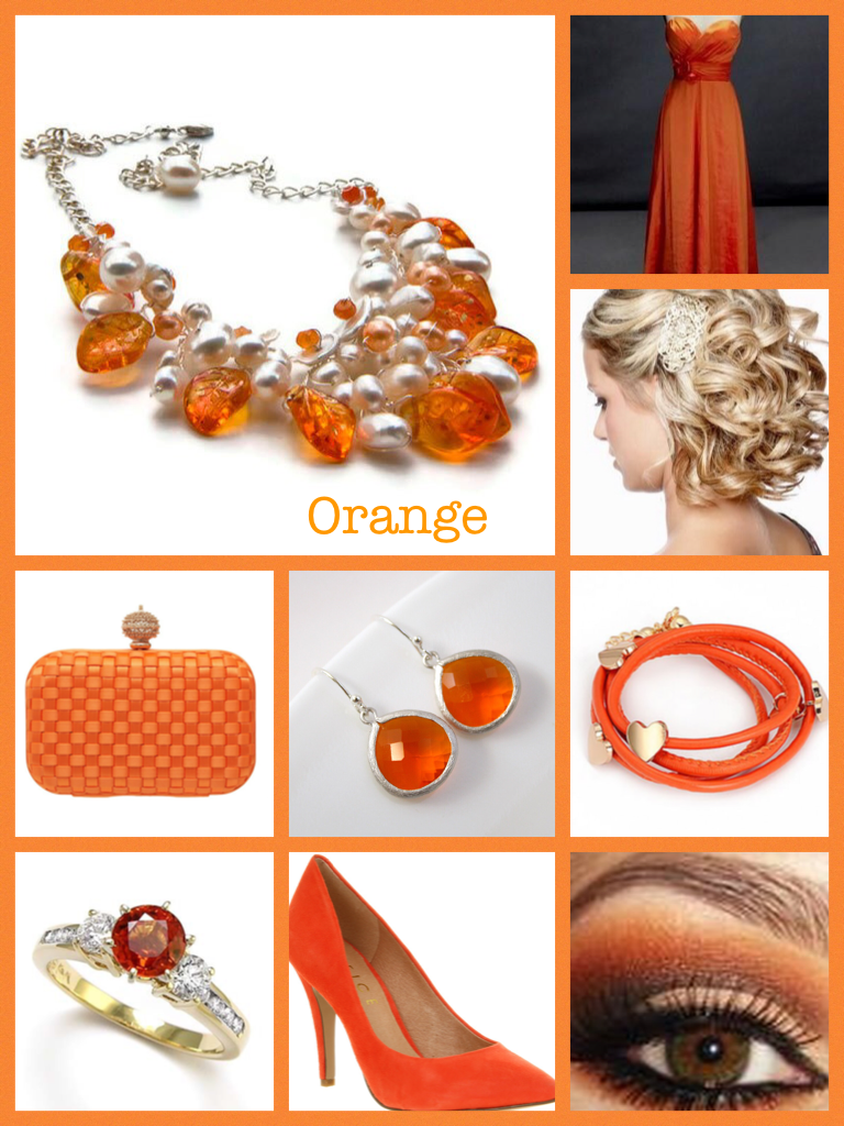 Orange prom night outfit set 