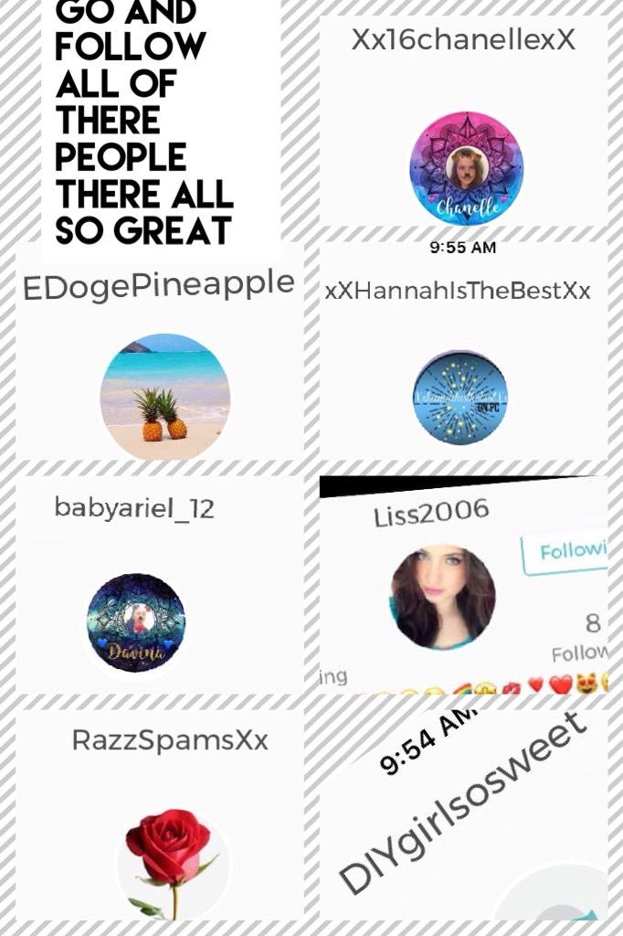 Go and follow all of there people there all so great