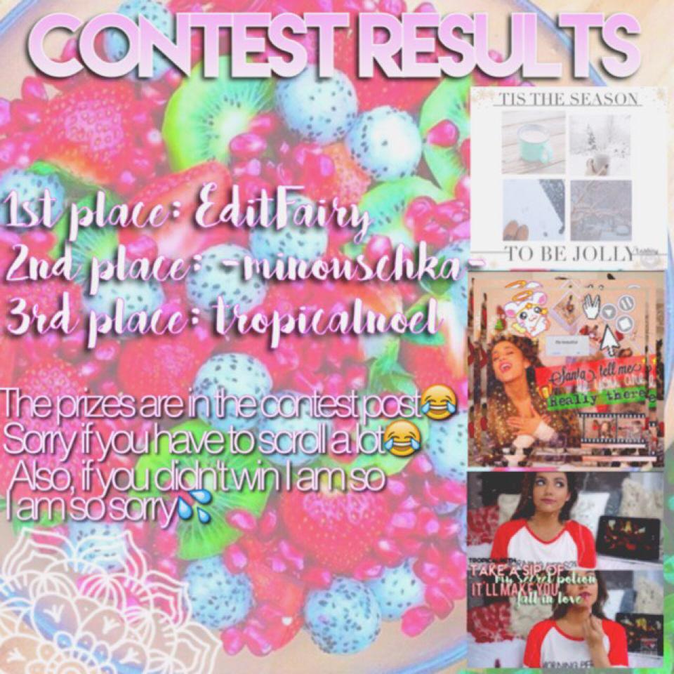 Ok so first, I am so sorry for doing this so late💦😂Second, Congrats on the people who won. Go to remixes on the contest post and choose the prizes☺️☺️Byeee✨✨Love you all😘💕🙌