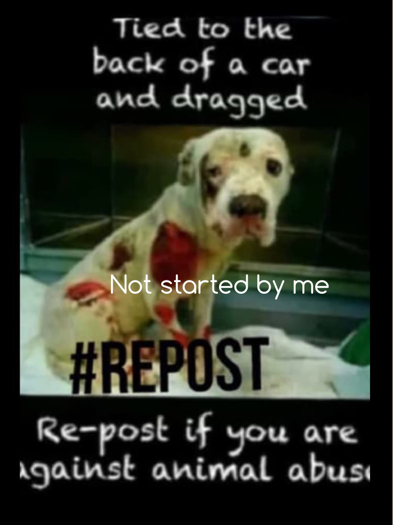 Repost if you are against animal abuse!