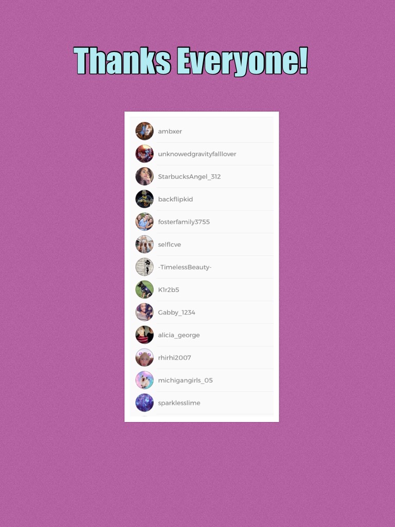 Thanks Everyone!