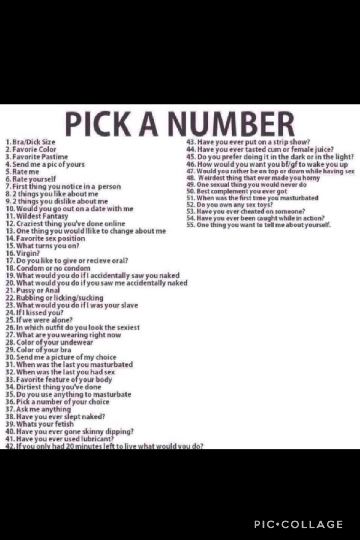 Comment your number.