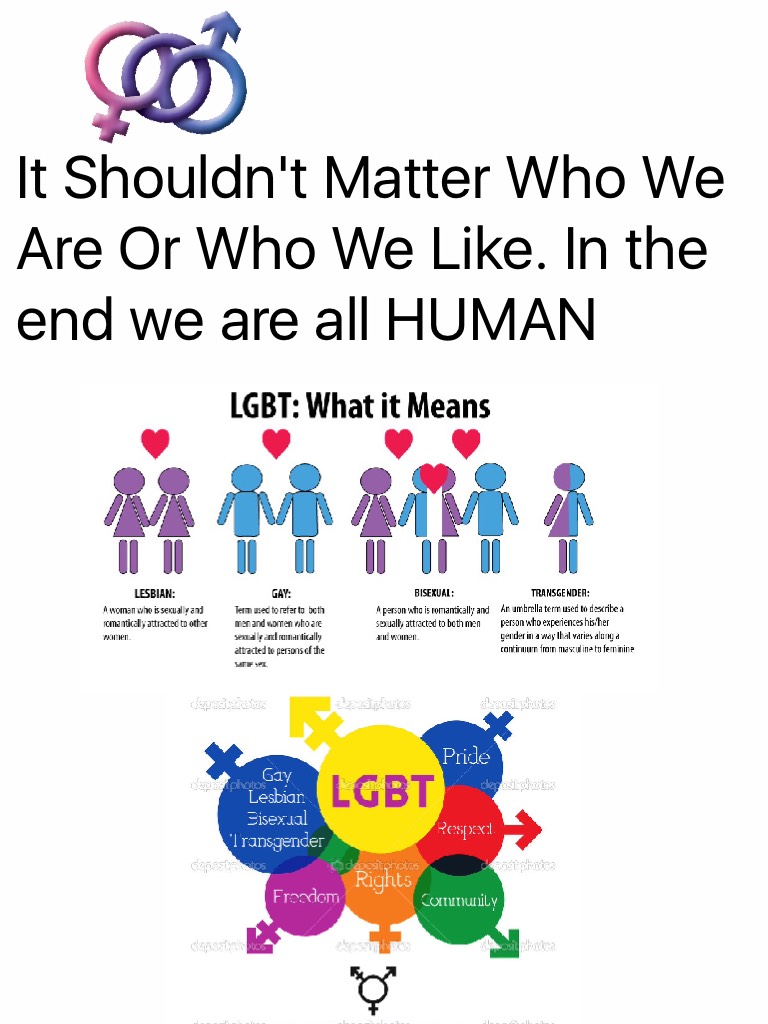 It Shouldn't Matter Who We Are Or Who We Like. In the end we are all HUMAN
