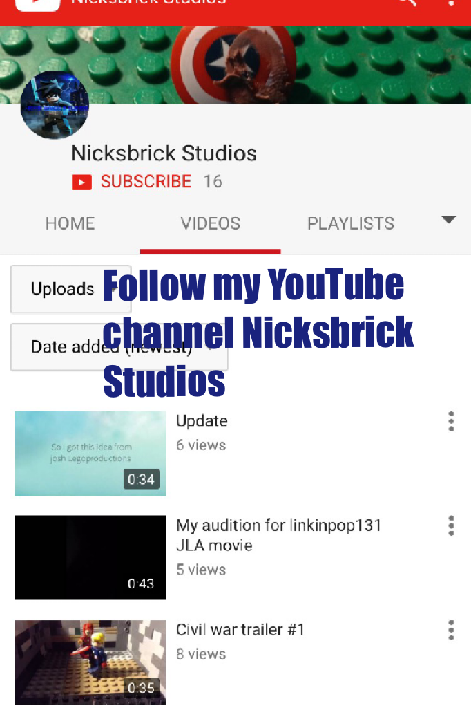 Follow my YouTube channel Nicksbrick Studios 