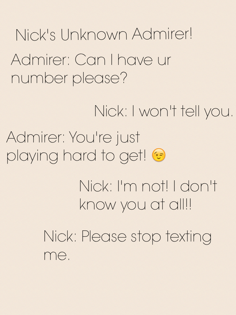 Nick's Unknown Admirer!🙁💜😕