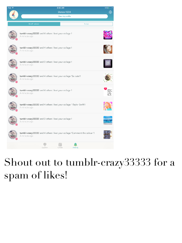 Shout out to tumblr-crazy33333 for a spam of likes!