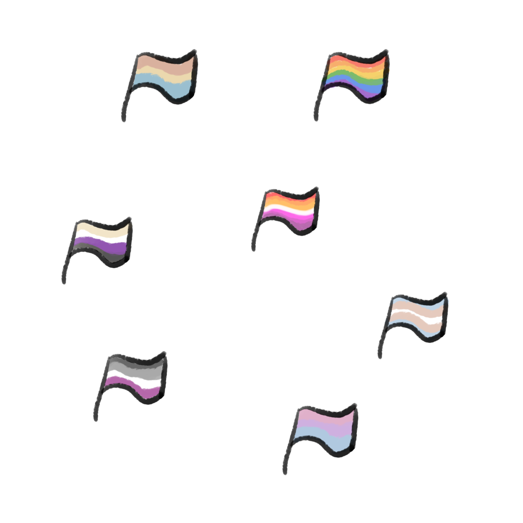 here are some flag icons you can use for pride, if anyone has any others they want me to make lmk 