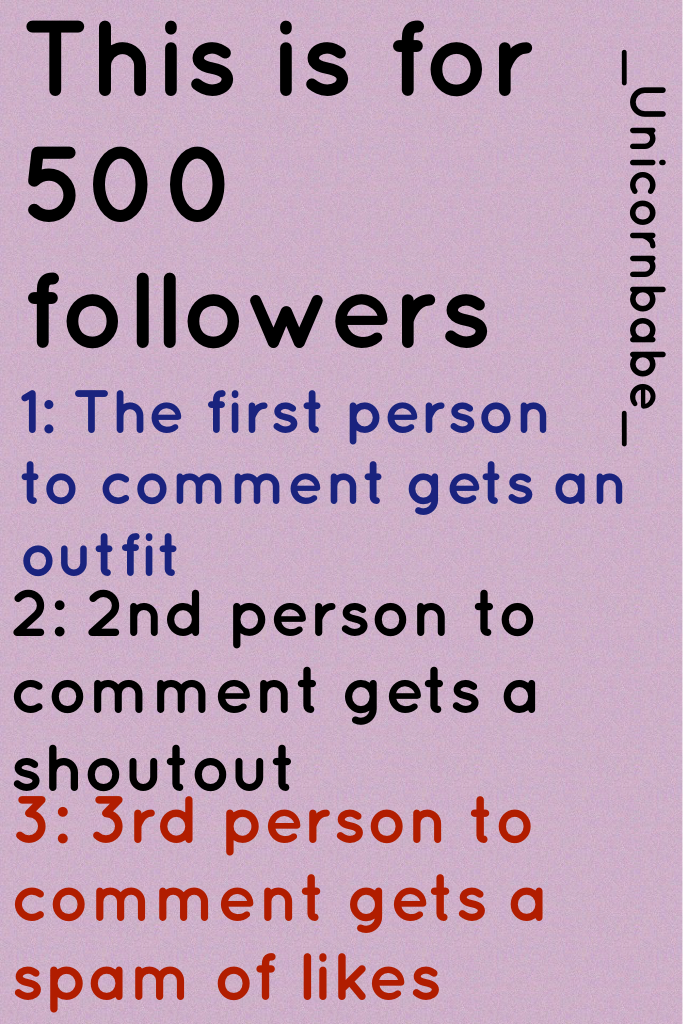 This is for 500 followers 