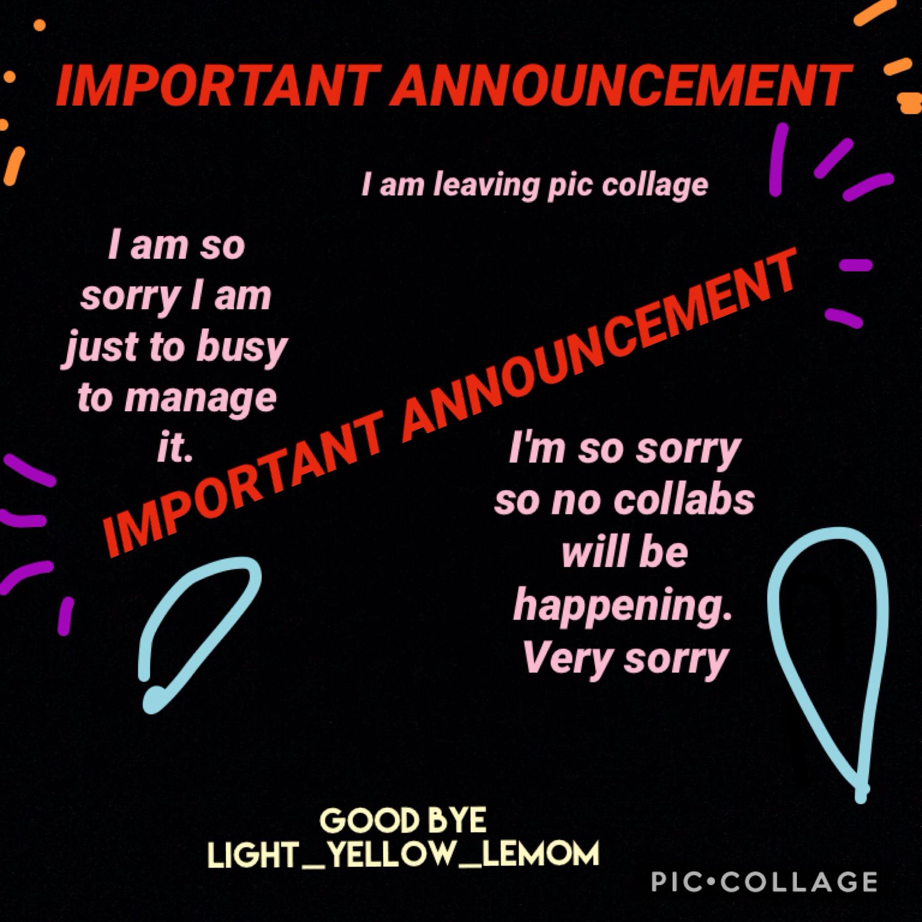 So sorry I'm leaving my account will still be up but I will not be active at all