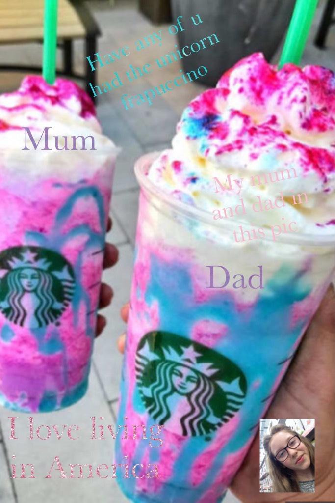 Plz remix with a pic of ur frapuccinos. Mummy and Daddy are holding these drinks. I am in love with them. I nearly fainted whilst drinking it. 