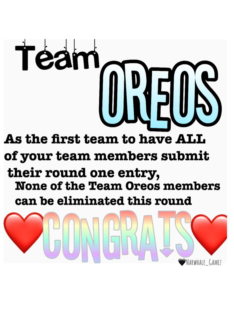 Congrats Team Oreos!