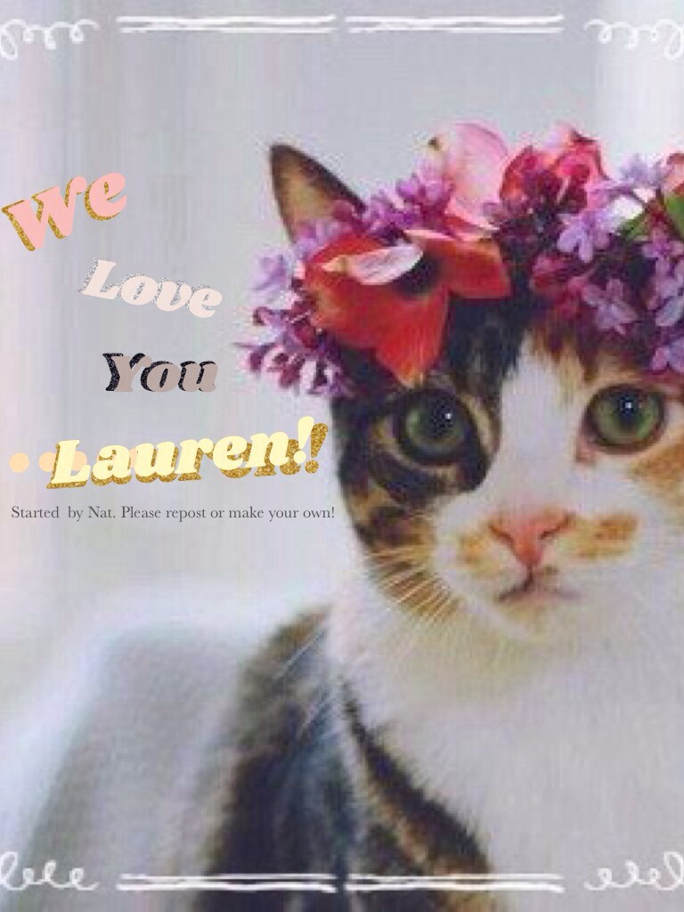 Repost/laureen/we Love you/cats/kitties/kitty