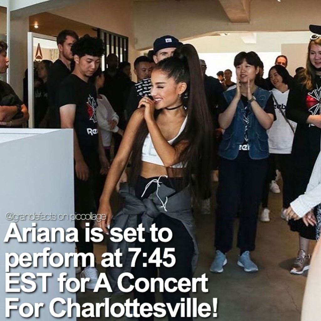 it is currently 6:45 in Virginia, so she should perform in an hour!
qotd: are you watching A Concert For Charlottesville ?  aotd: yes! on YouTube 💕