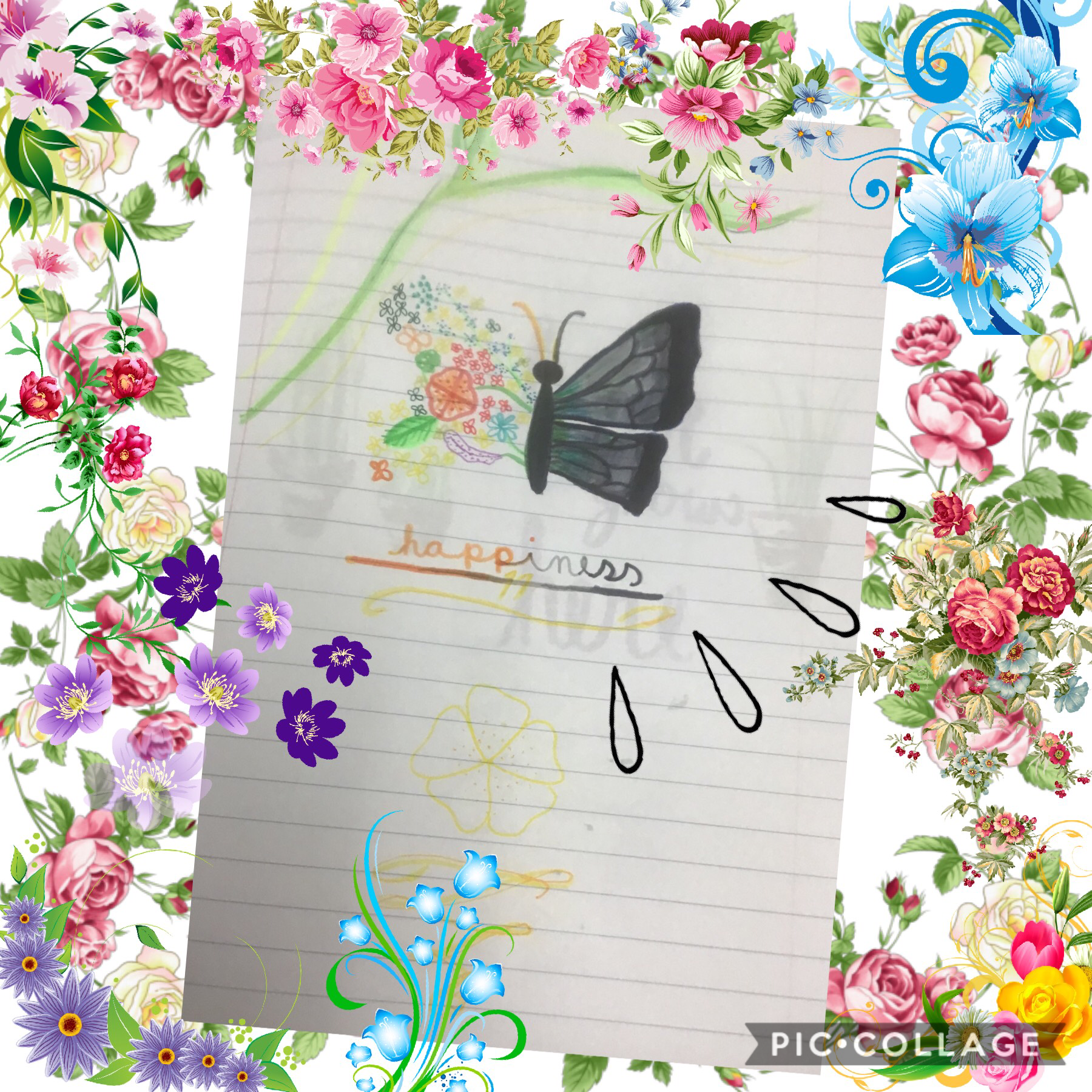 A Friend Of Mine Drew The Butterfly And Flower Picture