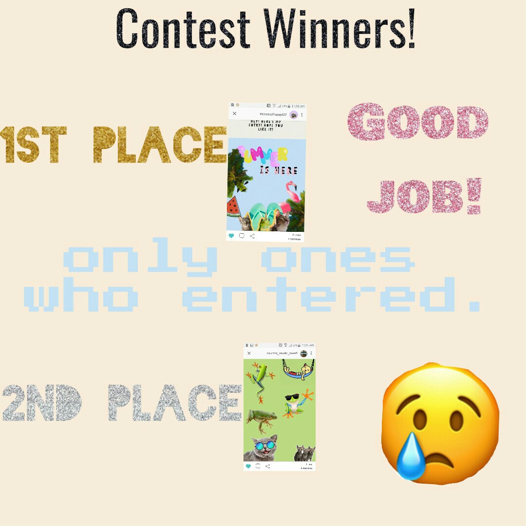 Contest Winners!
Good job you guys were the only one who entered🙁! 