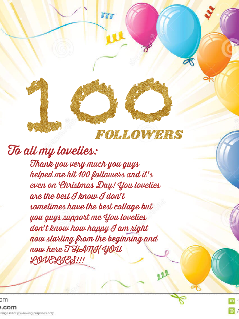 100 FOLLLWERS THANK YOU VERY MUCH LOVELIES!!!! I LOVE YOU GUYS!!!!😍😍😍😍😘😘😀😀😃
