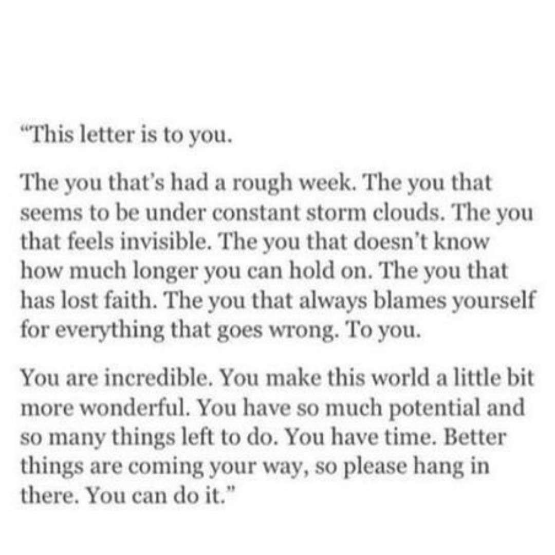 This is a letter to you...