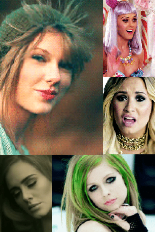 Taylor Swift, Katy Perry, Demi Lovato, Adele, Avirl Lavinge