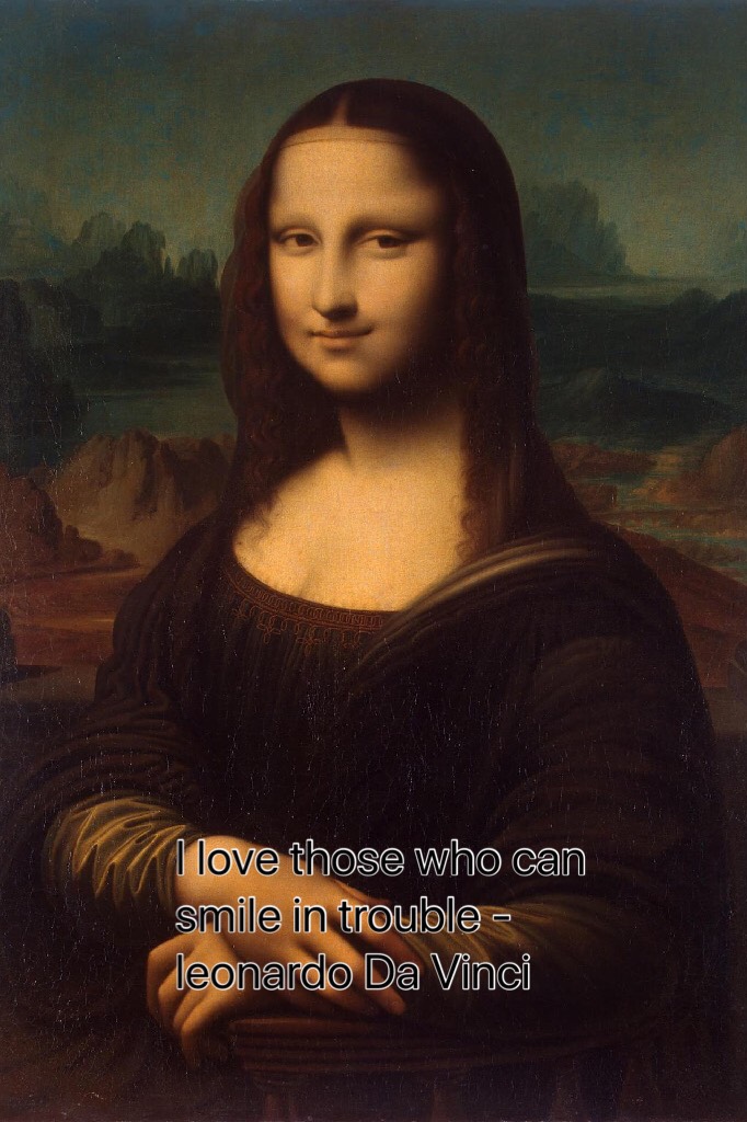 I love those who can smile in trouble - leonardo Da Vinci
