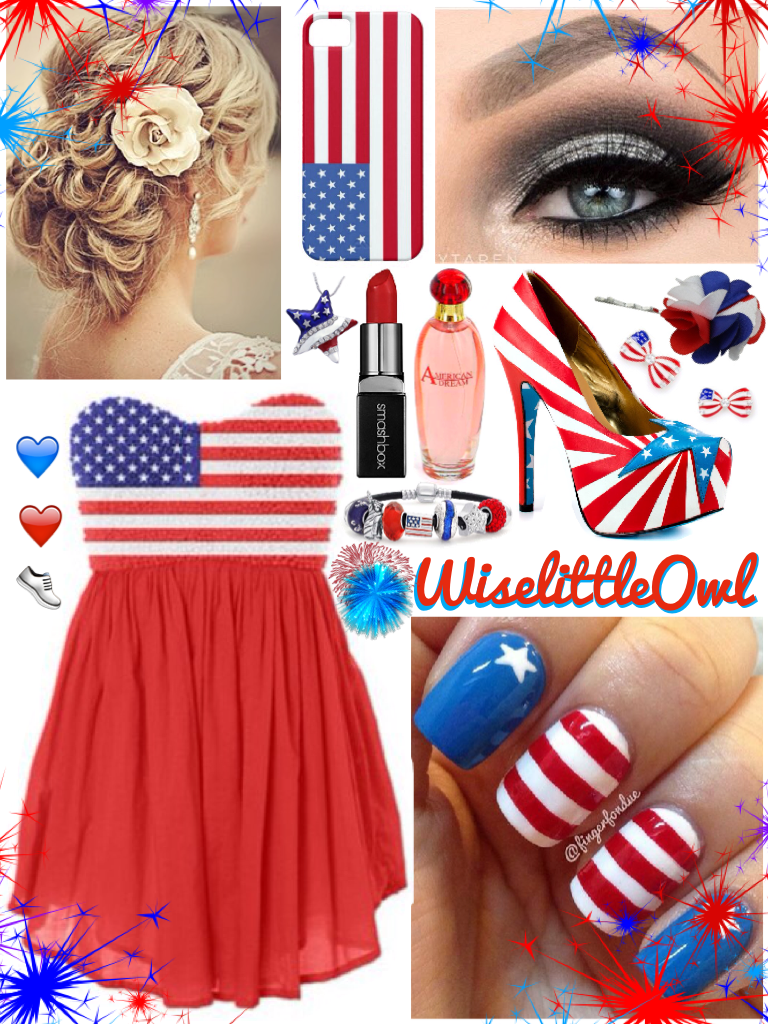 Fourth of July outfit for EmGem13 Happy Fourth of July to everyone! ❤️💙👟❤️💙👟