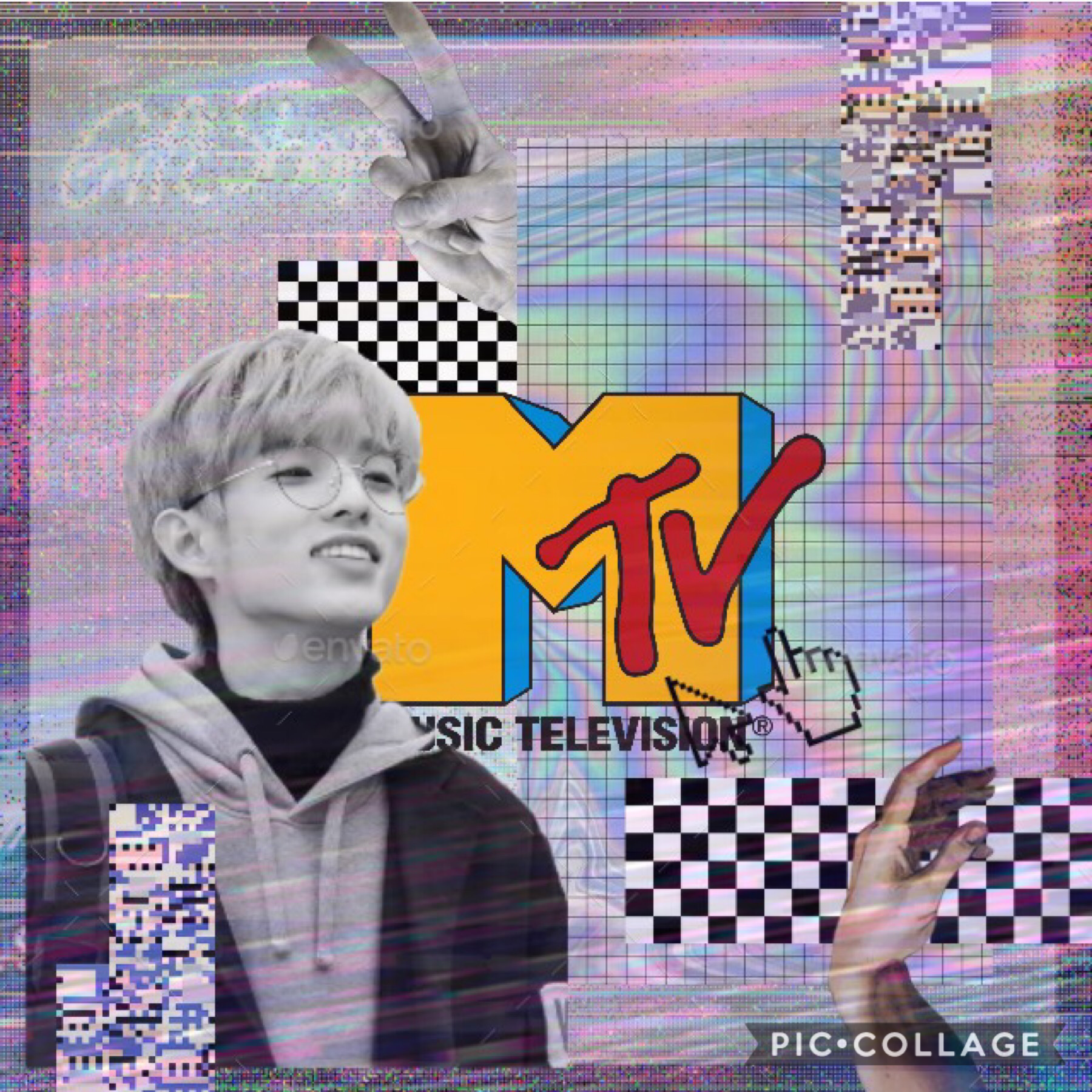 My kpop games entry for Haru. I guess I just really like the 90s aesthetic and the tv glitches and stuff... ♥︎