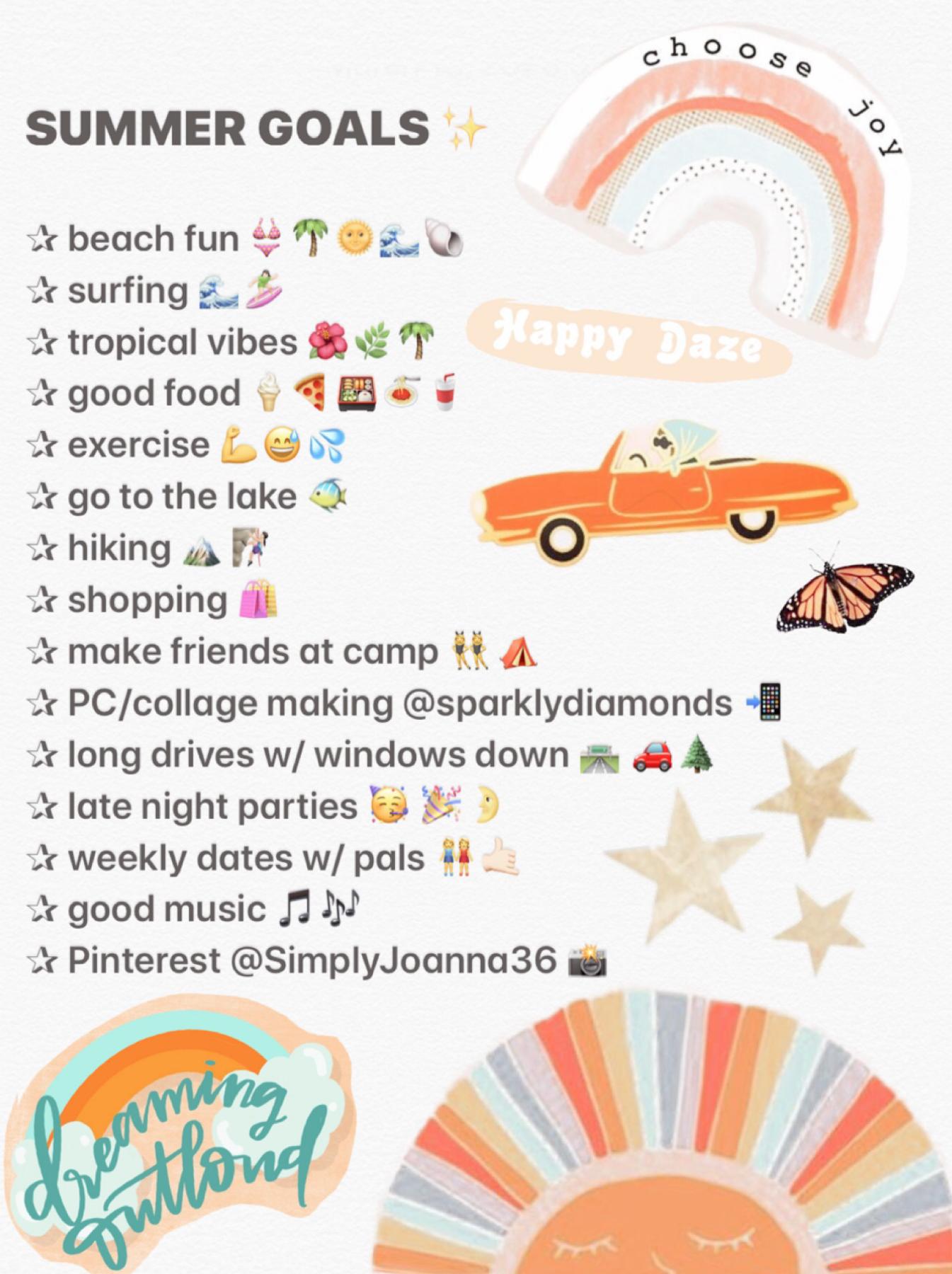 This are my goals for this summer :) I really wish I can do all of these things //