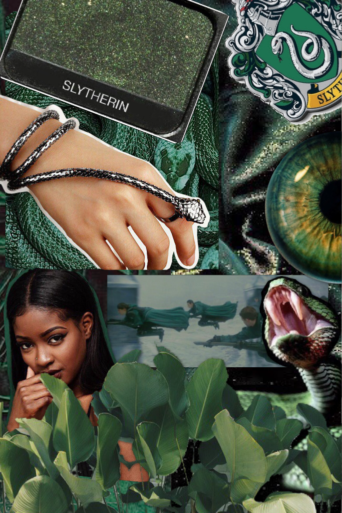 "Or perhaps in Slytherin you'll make your real friends those cunning folk use any means to achieve their ends"💚Those Slytherins who have dope snake accessories.😂Anyway I haven't forgot you Hufflepuff.🌼