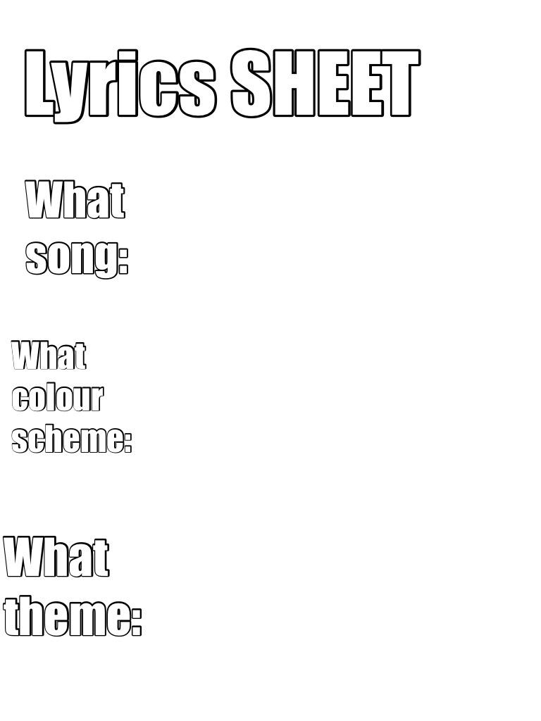 Sounds weird don't it? Basically I write song lyrics and put an anime girl to match the song here's a sheet to determine the songs 