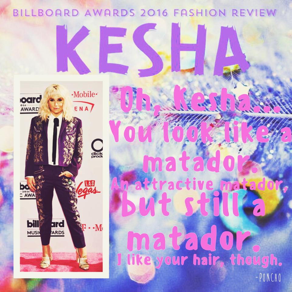 Hey guys! Since the billboard awards were tonight, I thought I'd review the fashion. 
I thought it would be funny if I used this filter for Kesha's review because it's called Timber.  