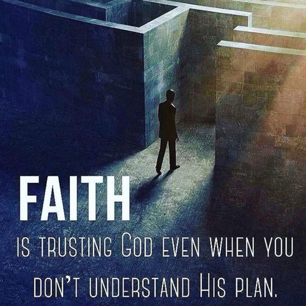 The truth! I am having to seriously trust God in a situation where I can't see where I'm going, and it does kinda feel like I'm in a maze. I continue to keep my faith, knowing God will guide me.
