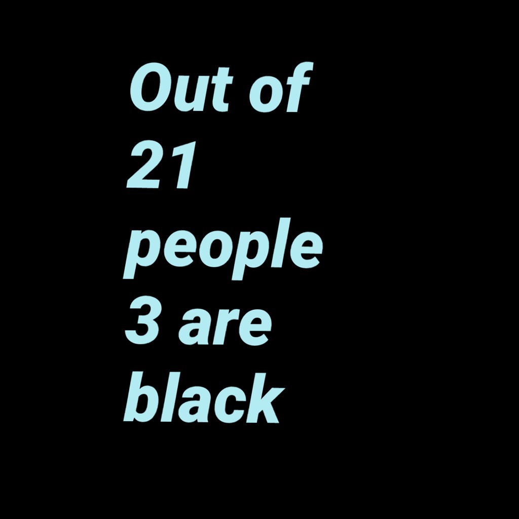 Out of 21 people 3 are black 