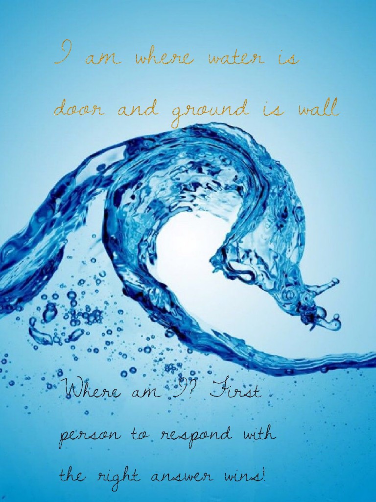 I am where water is door and ground is wall