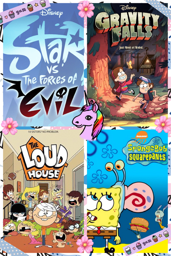 My Four Favorite Cartoons!
 💞✨🦄💜📖🏝