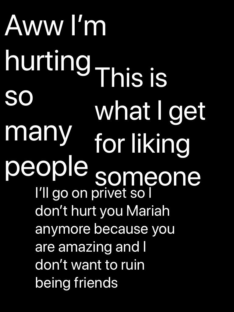 Aww I’m hurting so many people 