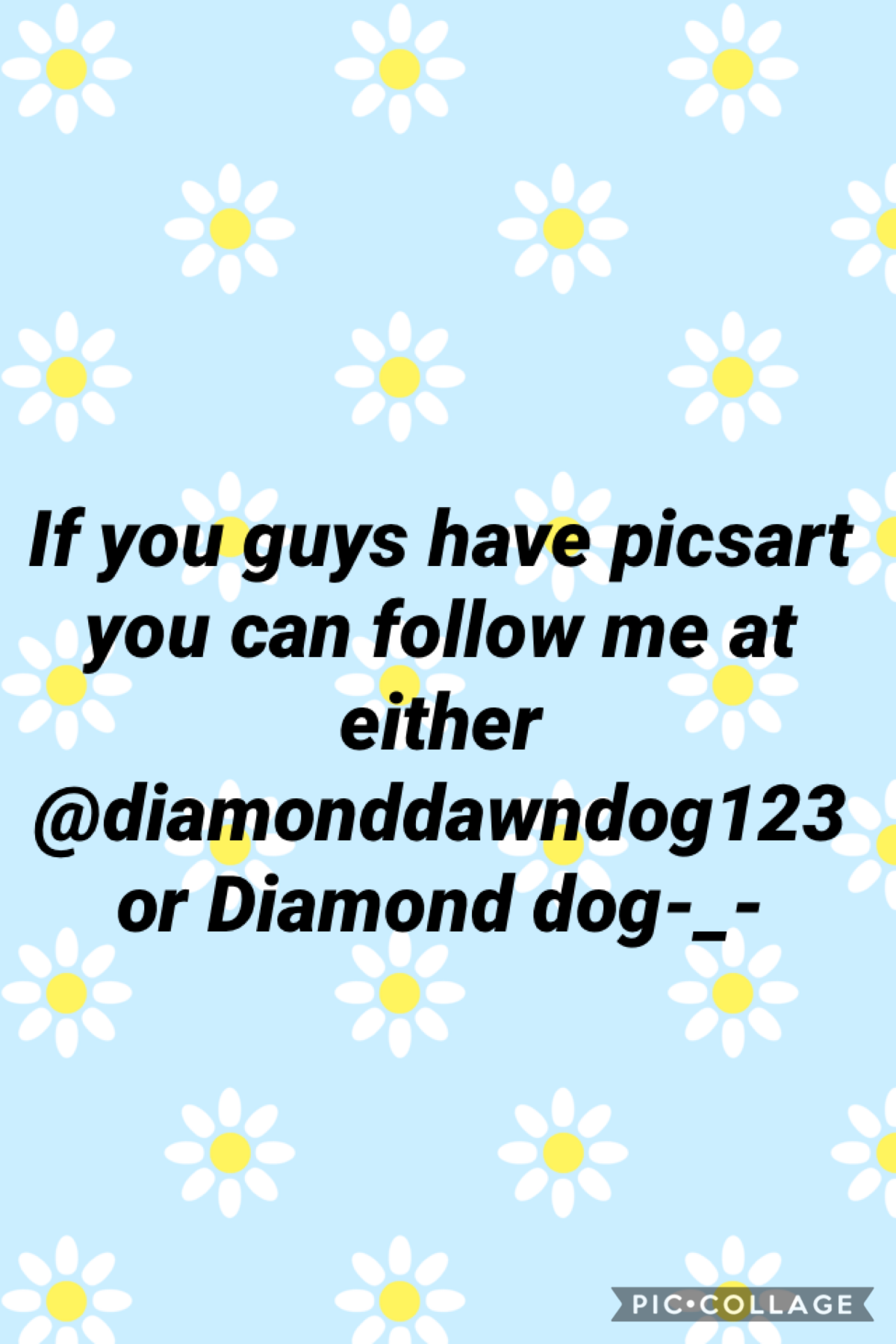 PicsArt
@diamondawndog123
Or
Diamond dog-_-