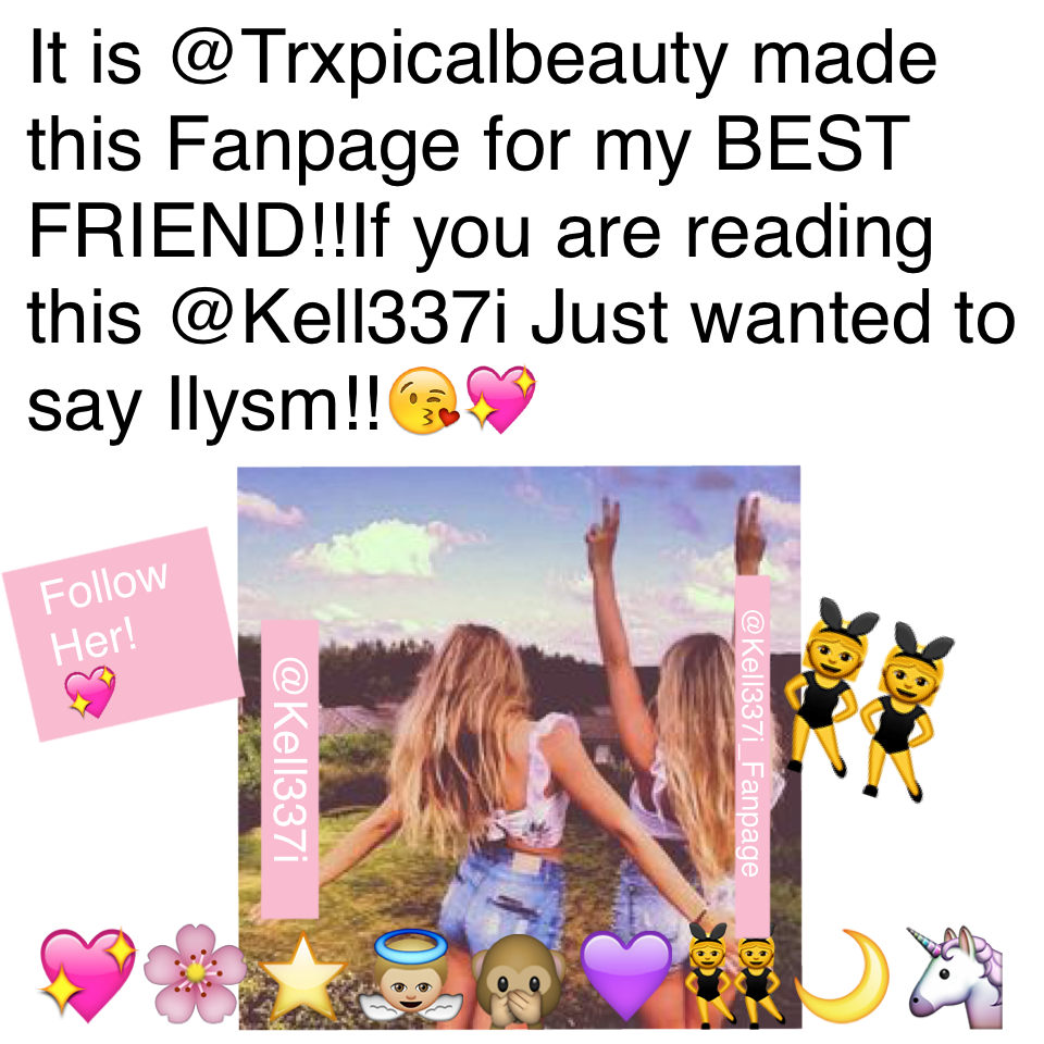 👯TAP👯
Thank you for tapping!💖Please follow her and Yes it is @Trxpicalbeauty!Follow @Kell337i Would MEAN SO MUCH!!Bye👋🏻😘