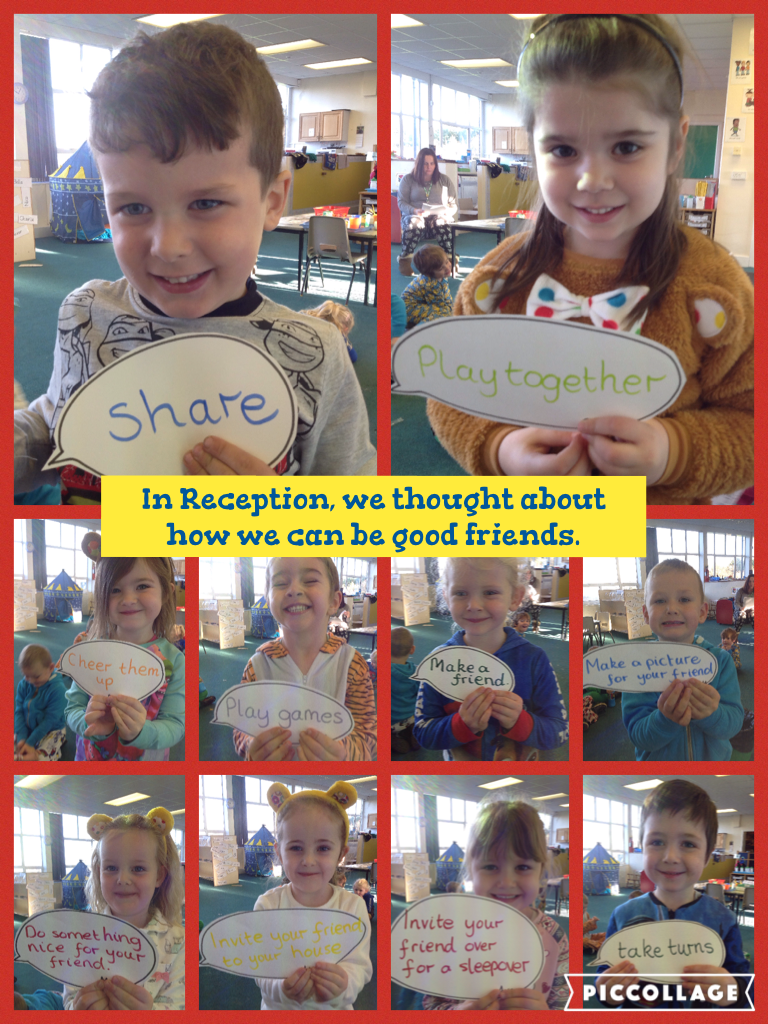In Reception, we thought about how we can be good friends. #piccollage