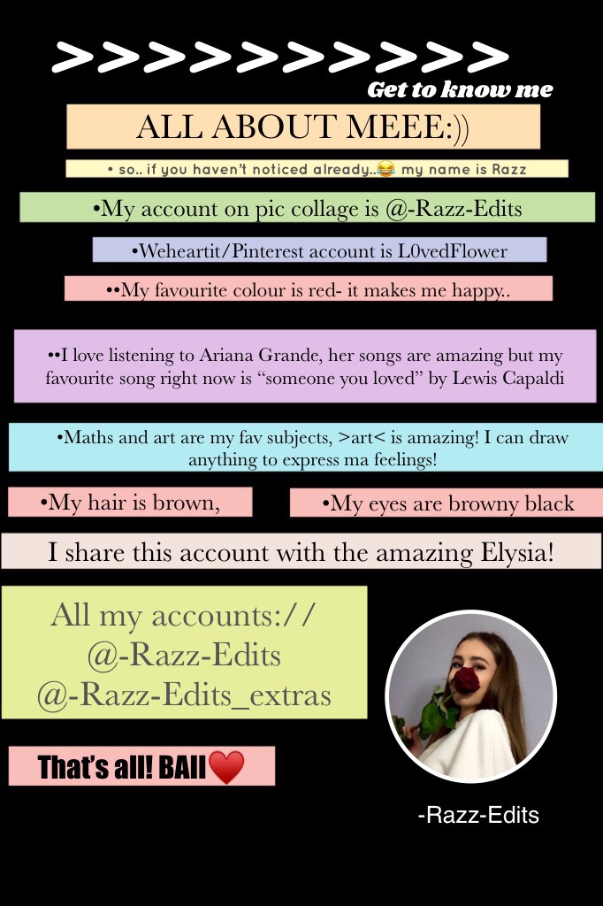 Tap!♥️
Follow all my accounts!
@-Razz-Edits
@-Razz-Edits_Extras
Also follow Elysia! Her account is Lady-Starlight ♥️ BAII / Razz