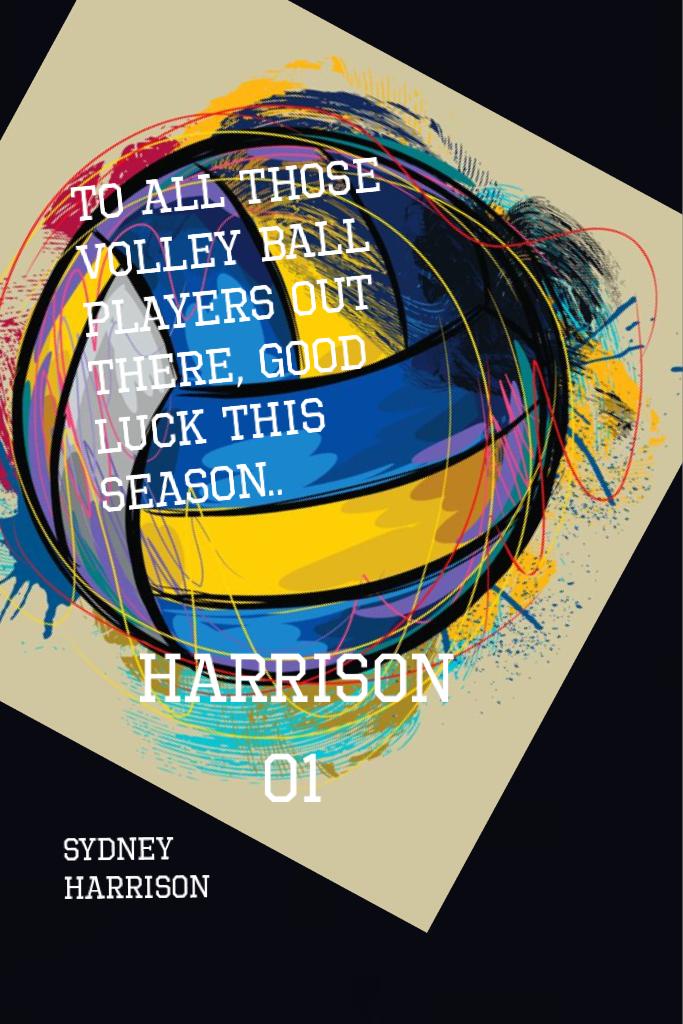 Harrison 
    01
Good lock fellow volleyball players!😂👍