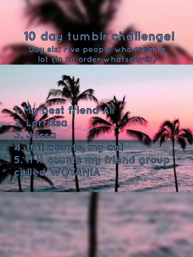 10 day tumblr challenge! If u have questions ask in the comments!