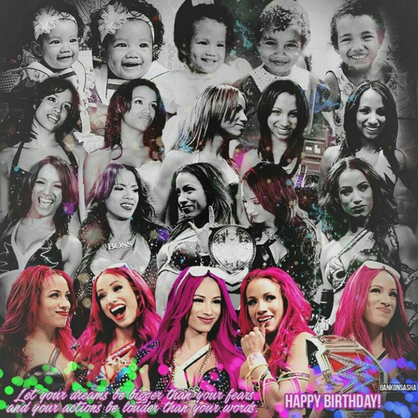 Sasha Banks... what can I say! You
 are my QUEEN, my INSPIRATION, my
 FAVORITE HUMAN, the person who
 changed my life and will continue to
 change my life❤ I am so honored to
 be following in your footsteps as a
 future wrestler🌺 and you all
 expected my 