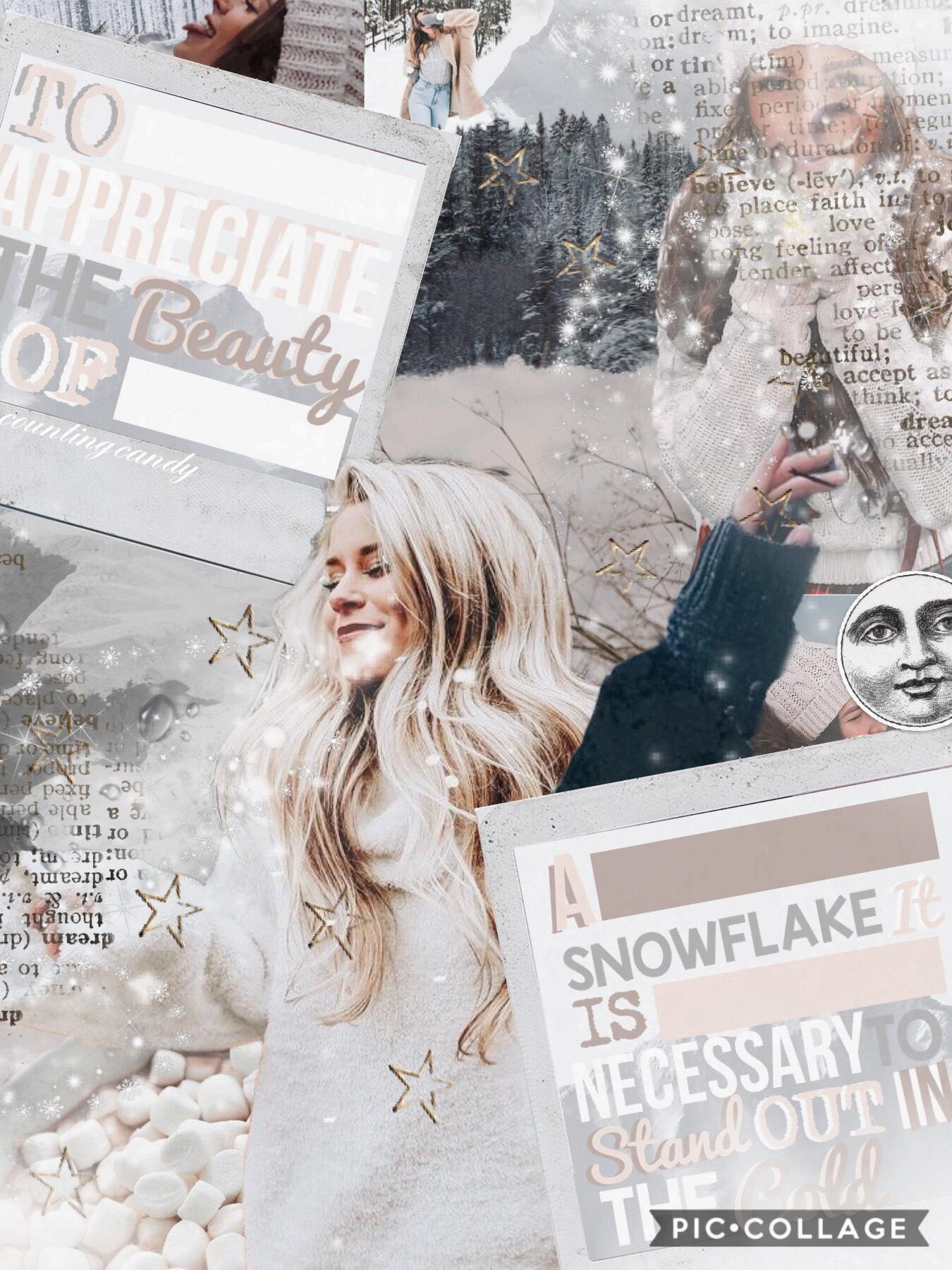 Heyy! I mean idk why I made a winter collage, just got that feeling in me somehow. AnD ALso!1!1 The first day of school was pretty good I mean, some people were s***tty, but I had my friend so hEY!