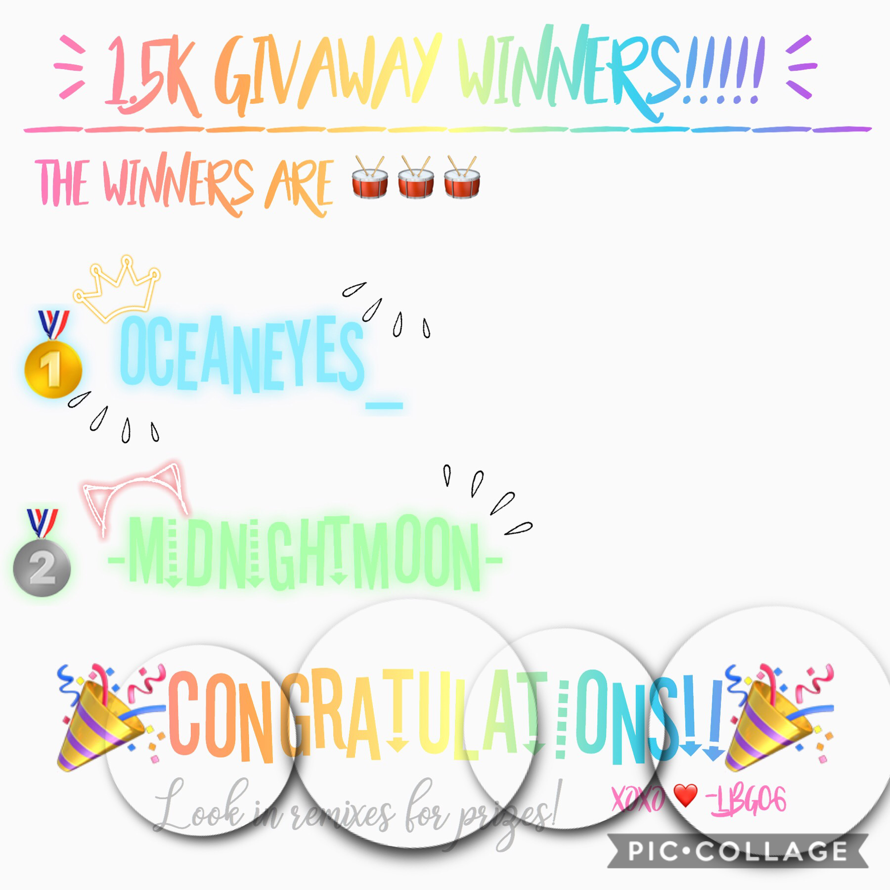 💕🎉TAPPP🎉💕

WINNERS FOR 1.5K GIVAWAY!!! CONGRATS 💕💕💕

When I was making this I got a notification that wengie posted a new video and I dropped literally EVERYTHING and watched it 😂

Xoxo 💕🎉💕🎉💕🎉 