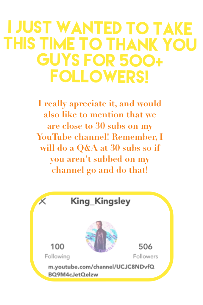 👑 Thanks guys for 500 subs! I apreciate it a lot!! 👑