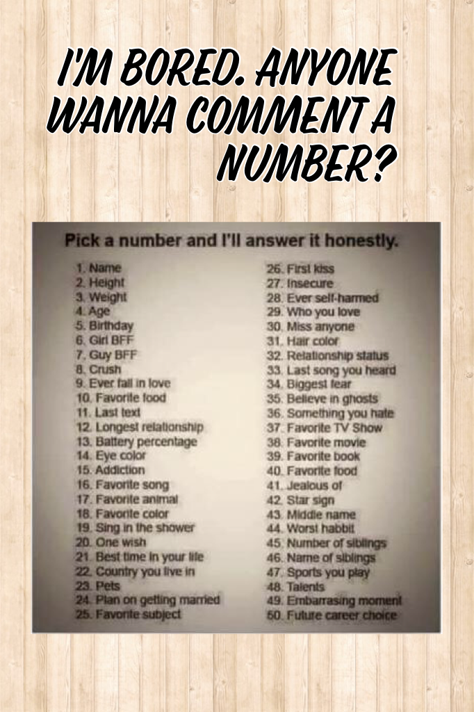 I'm bored. Anyone wanna comment a number?