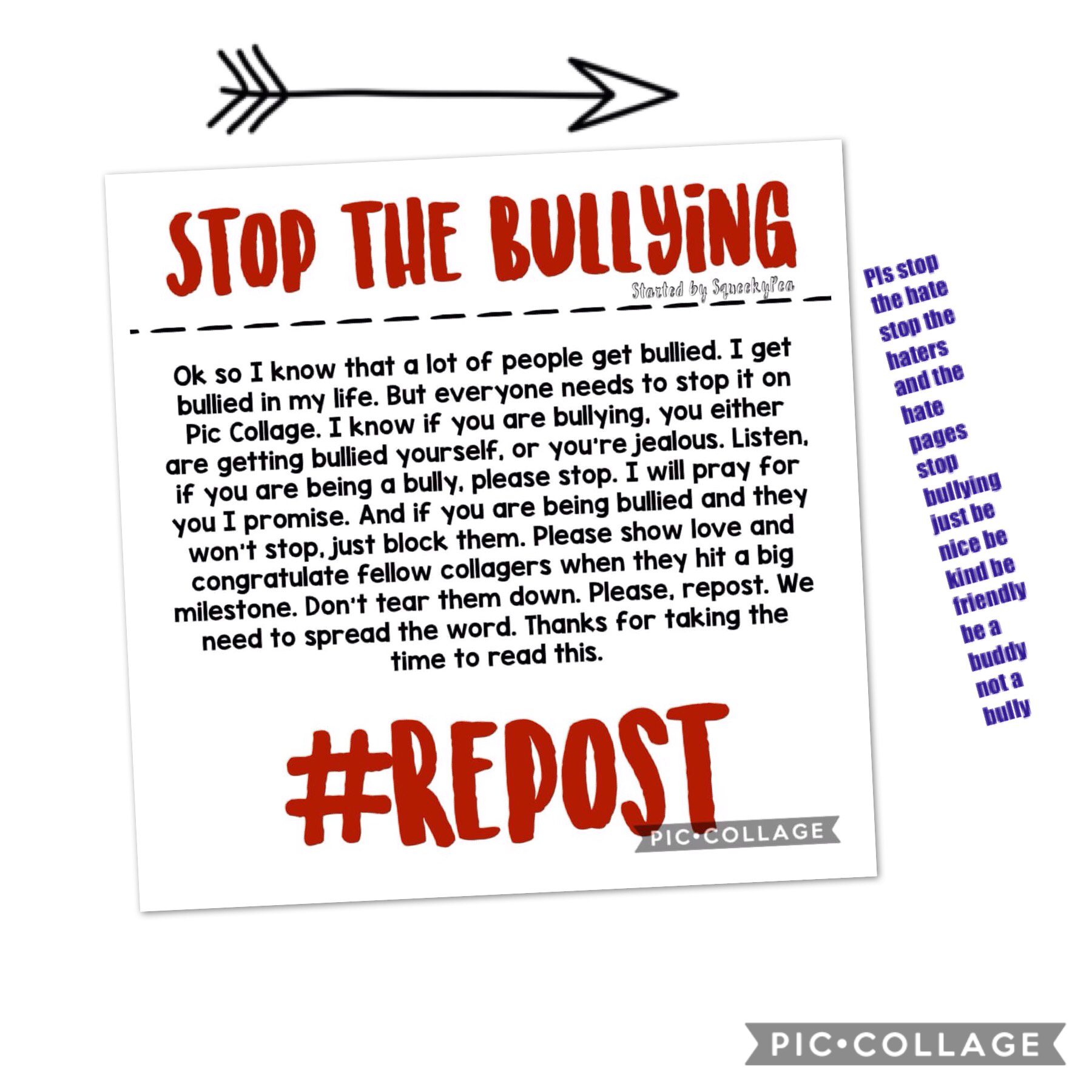 Stop the bullying and tap

STOP THE BULLYING ,the hate , the the hate pages just be kind you would want someone to do the same to you and pls repost and spread awareness about this pls #repost #stopthehate #startthelove ❤️❤️❤️❤️💕