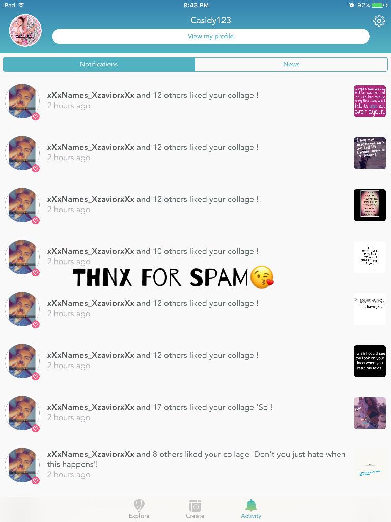 Thnx for spam😘
