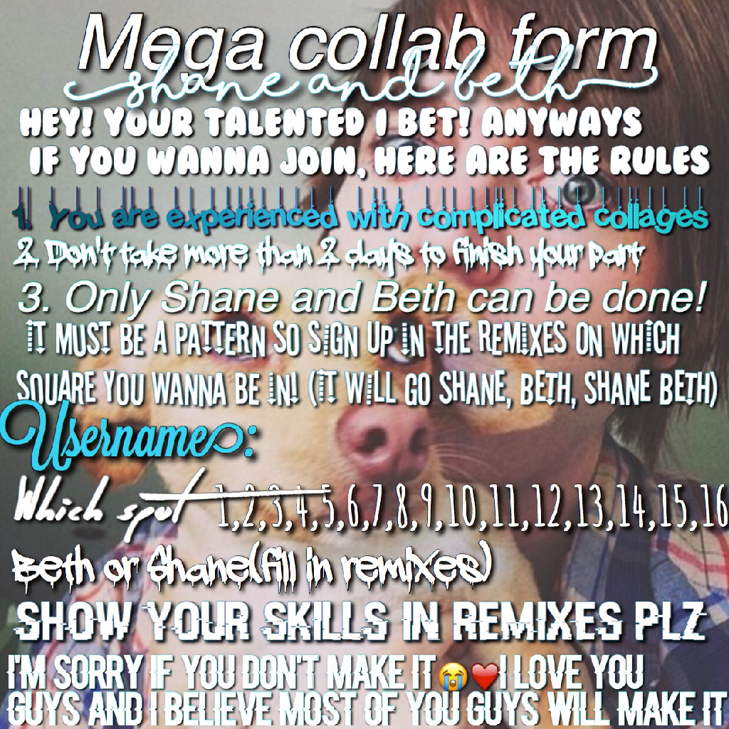 Fill this out and the layout in the remixes! I hope you can enter!! IM SOOO EXCITED ILYSMMM