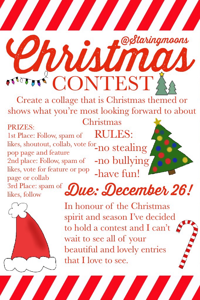 In honour of the Christmas spirit and season I’ve decided to hold a contest here on Piccollage and I can’t wait to see all of your beautiful and lovely entries that I love to see!💖✨🤩